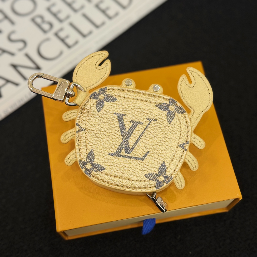 LV Gold Crab Bag Charm 